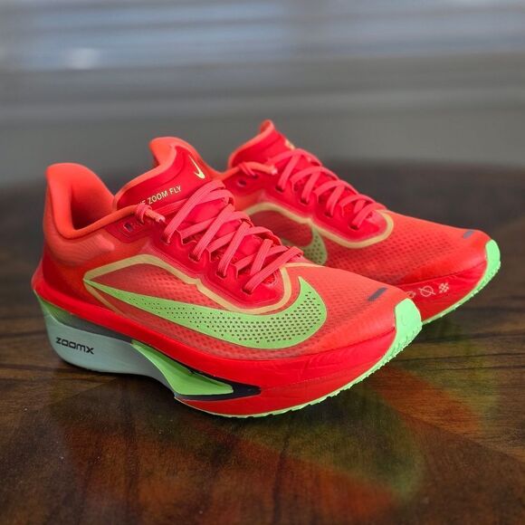 Nike Zoom Fly 6 Bright Crimson Lime Blast Running Shoes LE FN8455-601 Women’s 7 - Picture 5 of 16